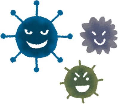 Watercolor Illustration of Smiling Mold Characters